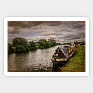 Narrowboat Moored At Lechlade Sticker